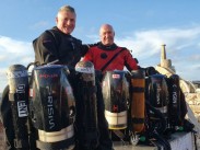 Trevor Leyland (left) of Rebreathers UK training with Hollis Prism 2